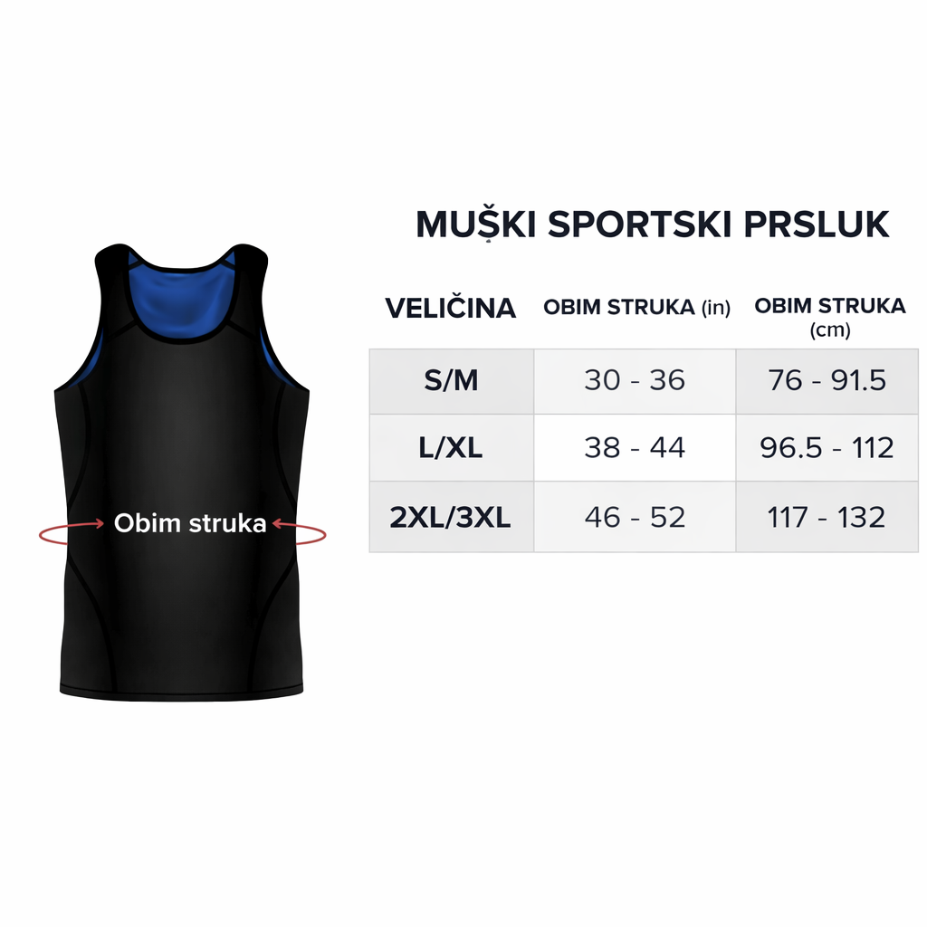 Premium Sauna Prsluk  za Topljenje masti- Muški - Nova Kolekcija