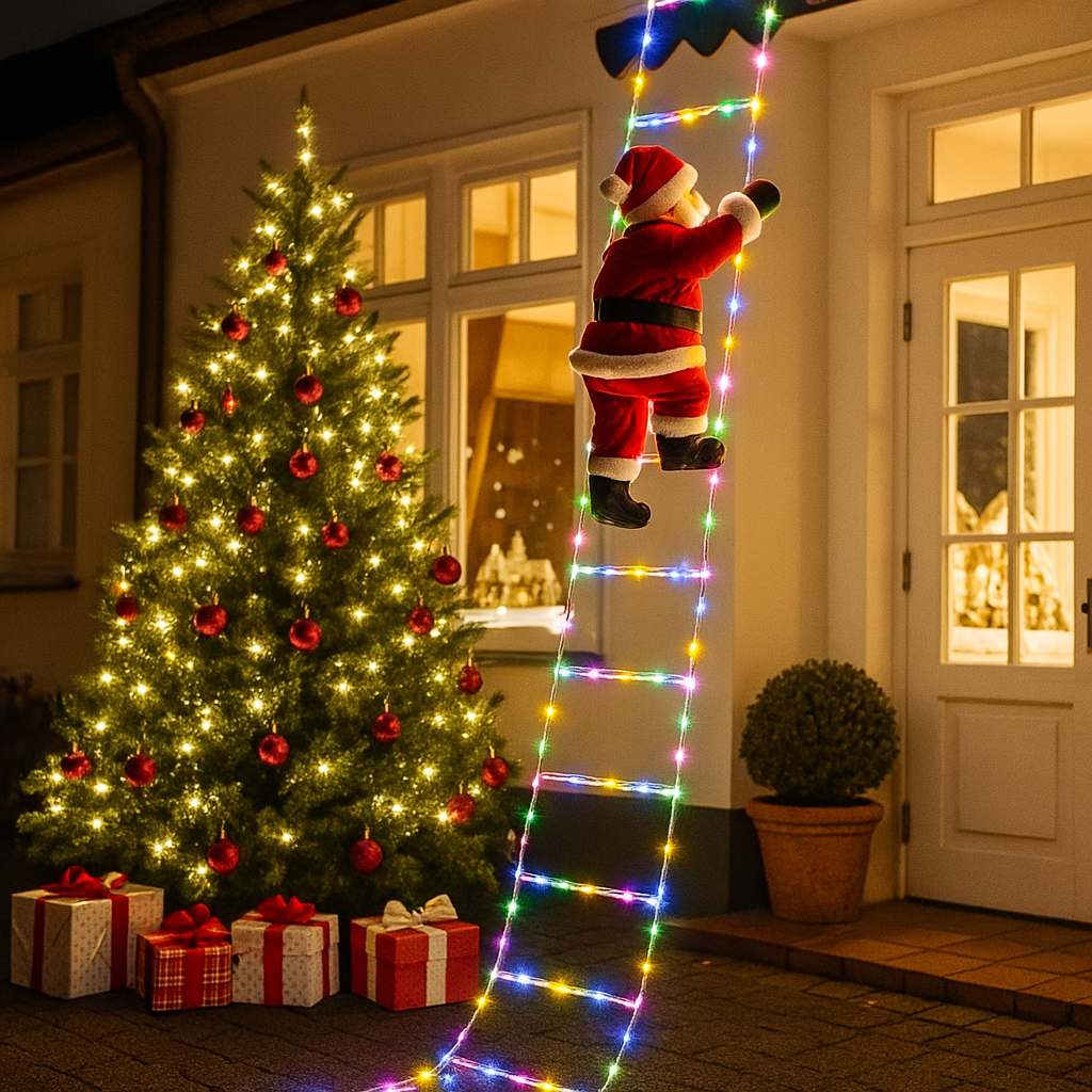 Premium Deda mraz koji se penje uz merdevine - 300 cm - Nova Kolekcija