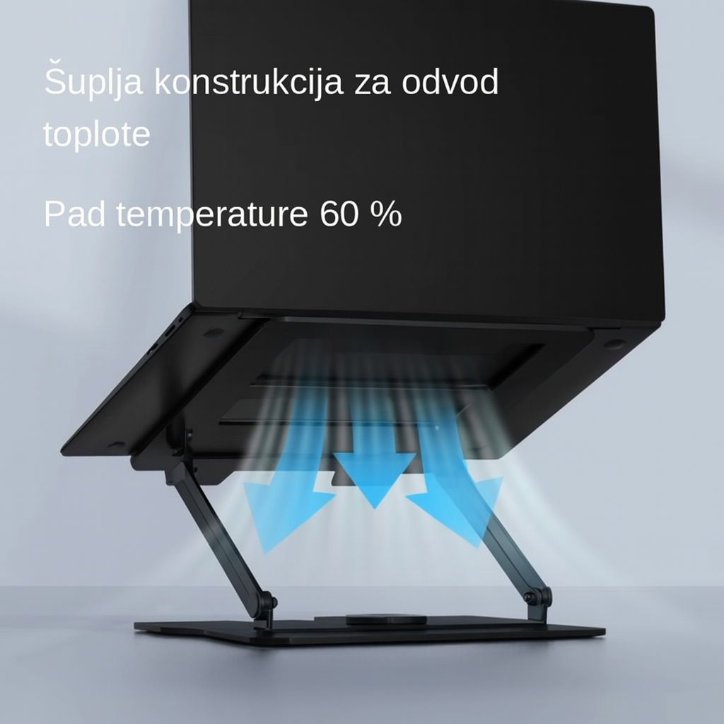 Premium Rotirajući Držač Laptopa- Crna - Nova Kolekcija