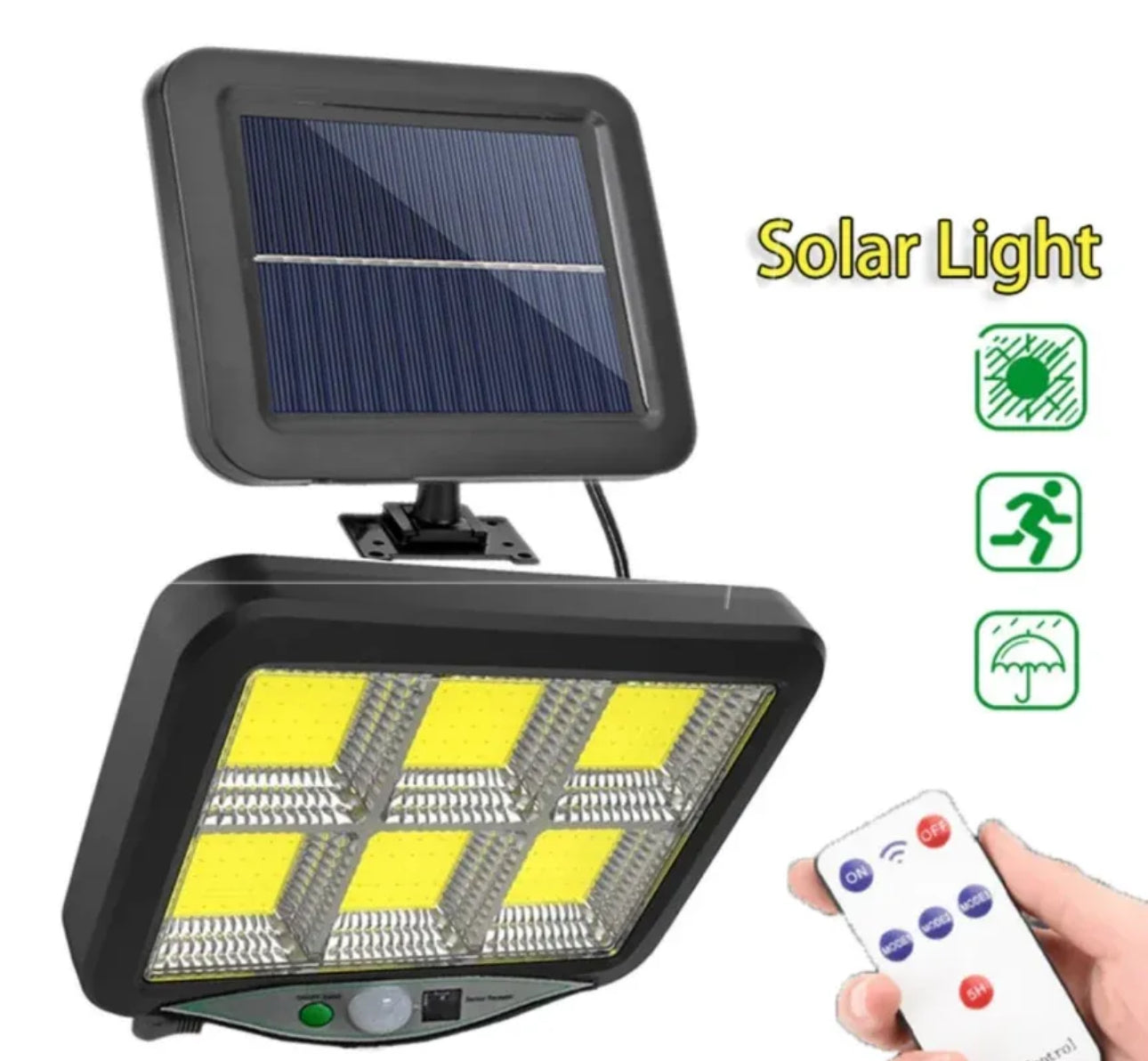 Premium ☀️ Solarni Reflektor 128 LED + 6 COB sa PIR Senzorom i Daljinskim 🌙 - Nova Kolekcija
