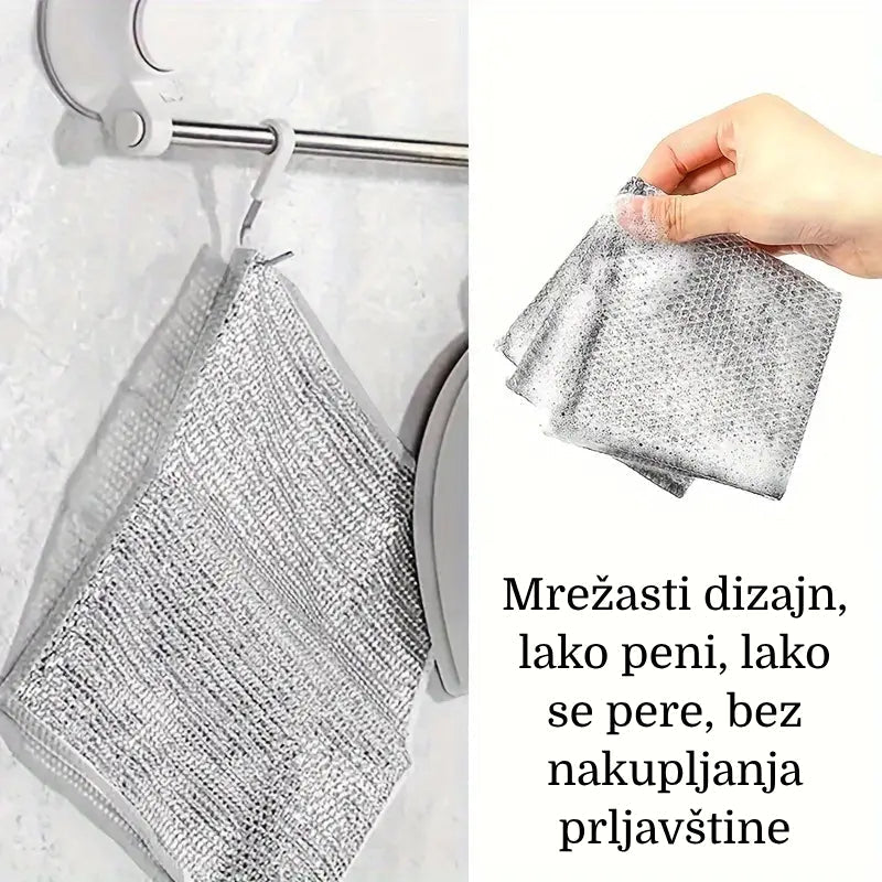 Premium 🧽 Set od 3 multifunkcionalnih žičanih krpa – Bez ogrebotina, za besprekornu čistoću - Nova Kolekcija