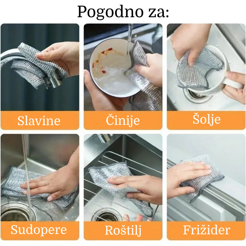 Premium 🧽 Set od 3 multifunkcionalnih žičanih krpa – Bez ogrebotina, za besprekornu čistoću - Nova Kolekcija