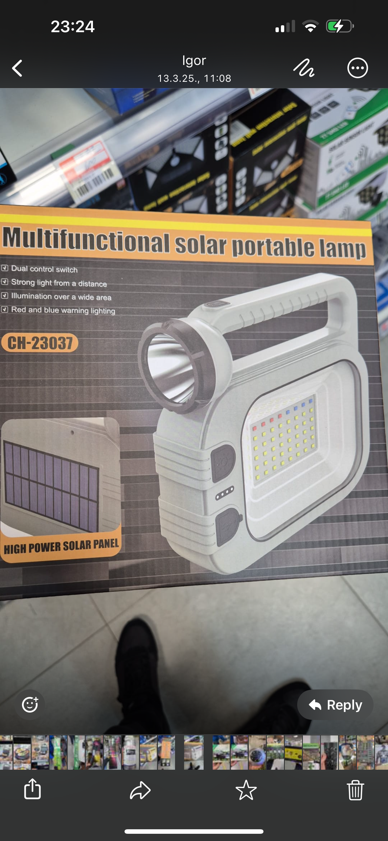 Premium Solarna prenosiva lampa - Nova Kolekcija