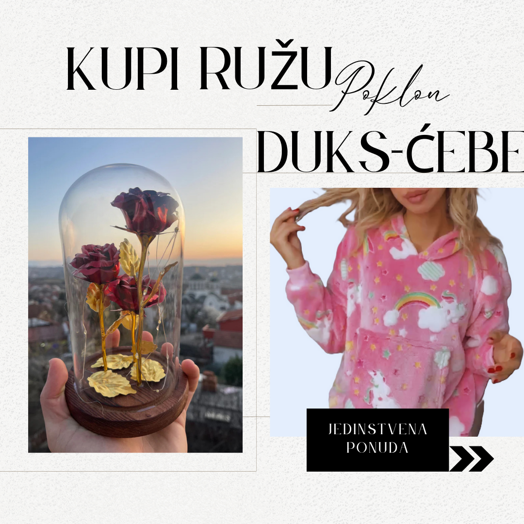 Premium Ruža + Poklon Ćebe - Nova Kolekcija