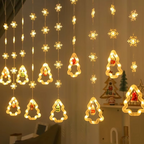Premium LED božićna zavesa –  10 Ukrasa - Nova Kolekcija