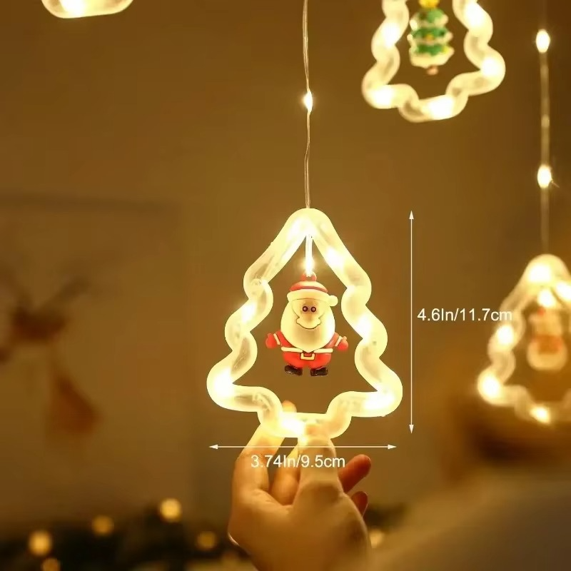 Premium LED božićna zavesa –  10 Ukrasa - Nova Kolekcija